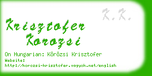 krisztofer korozsi business card
