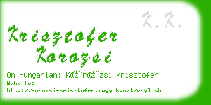 krisztofer korozsi business card